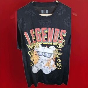 OG Hustle Mens Graphic Legends Bear Never Die struggle is real Shirt Size 2-XL